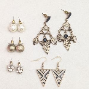 Set Of 5 Golden And Silver Heart Earrings …